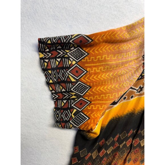 Roamans Womens Plus Size Print Button-Down Top 4XL Multicolor Short Sleeve - Picture 5 of 10